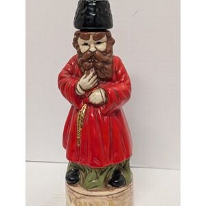 Vtg Alberta Molds Russian Figurine Vodka Decanter Ceramic Pottery Barware